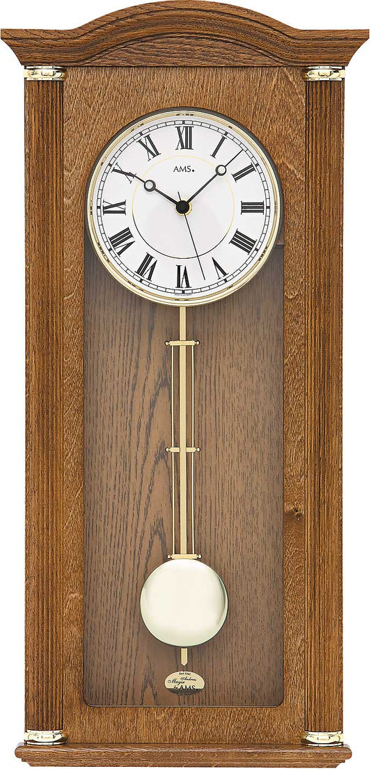 AMS Wall Clock 64x28 cm Wood • Radio-controlled • Westminster Chime