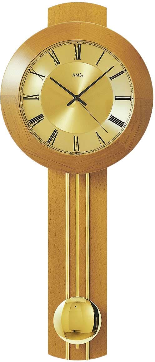 AMS Wanduhr 60x25x10 cm Kirschbaum • Zeitlose Eleganz • Präzises Funkwerk