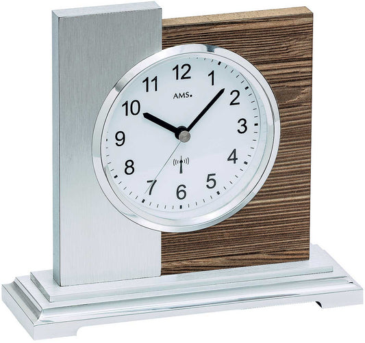 AMS Table Clock 16x17x6 cm Metal • Radio-Controlled • Modern Design