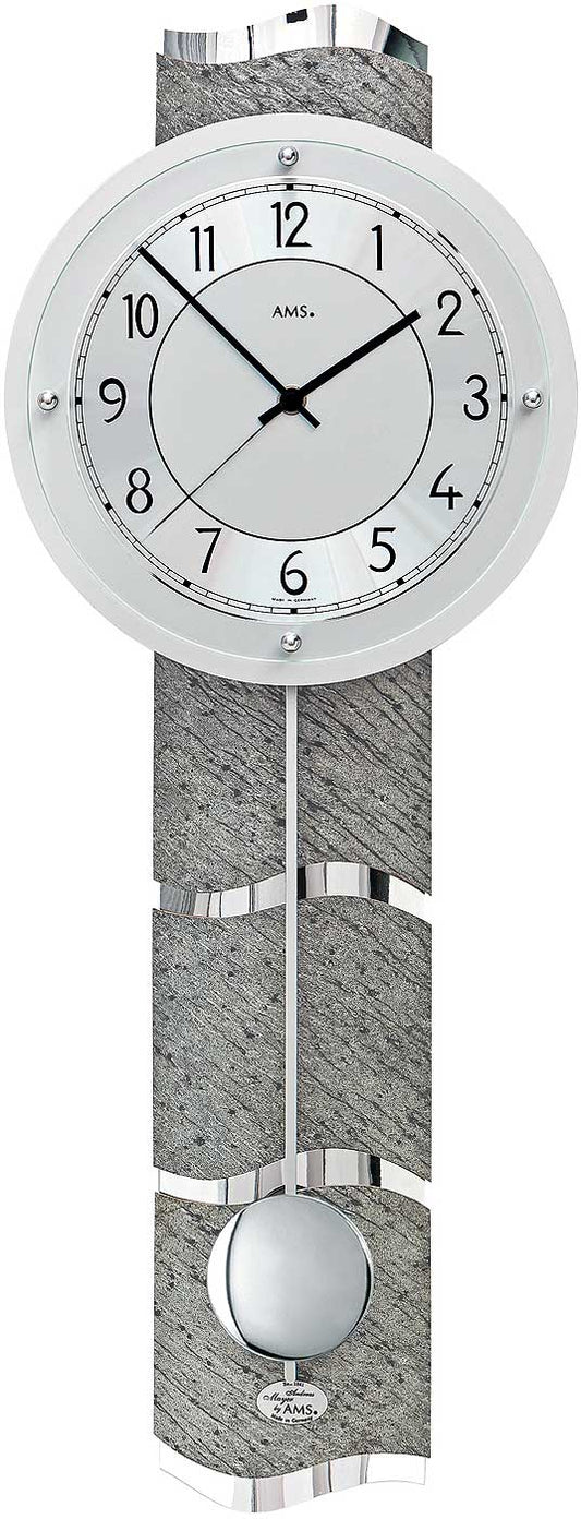 Wanduhr Funk-Pendeluhr Aluminium-Zifferblatt - AMS Modell: 5216