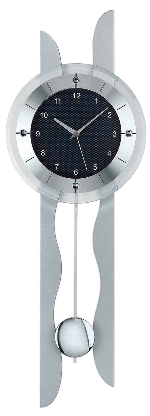 AMS Wanduhr 70x24x7 cm Holz • Funkwerk • Facettiertes Mineralglas • Modernes Design