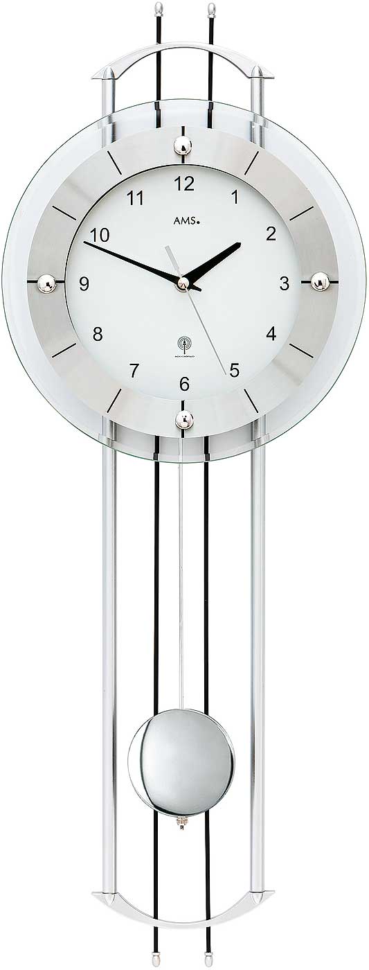 Funkwanduhr Pendeluhr 68cm x 24cm x 7cm AMS Modell Nummer 5248