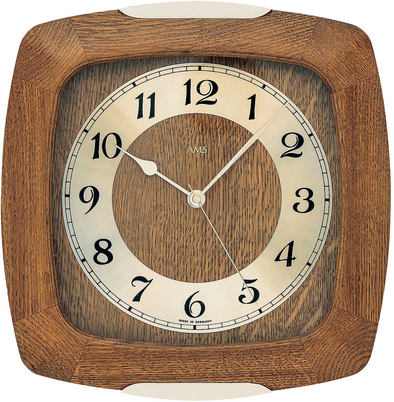 AMS Wall Clock 28x27 cm Oak • Radio-Controlled • Arabic Numerals