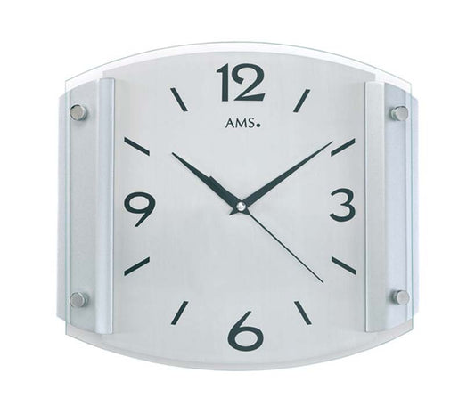 Funkwanduhr modern 30 x 26 x 5 cm - AMS Modell: 5938