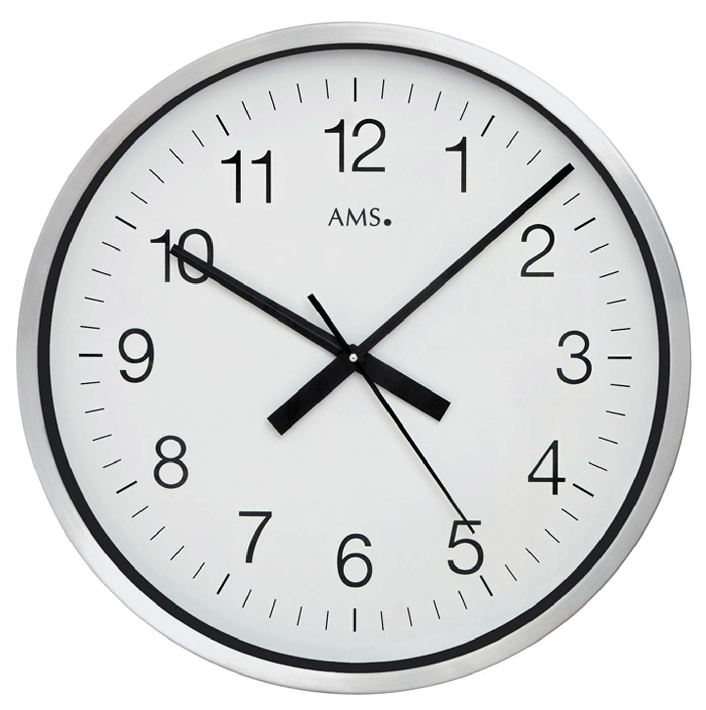 AMS Wall Clock 60 cm Ø Aluminum • Radio-Controlled • Modern Design