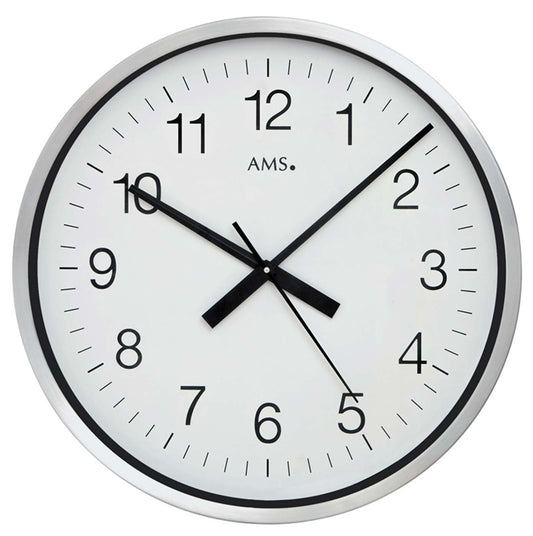 AMS Wanduhr 60 cm Ø Aluminium • Funkgesteuert • Modernes Design