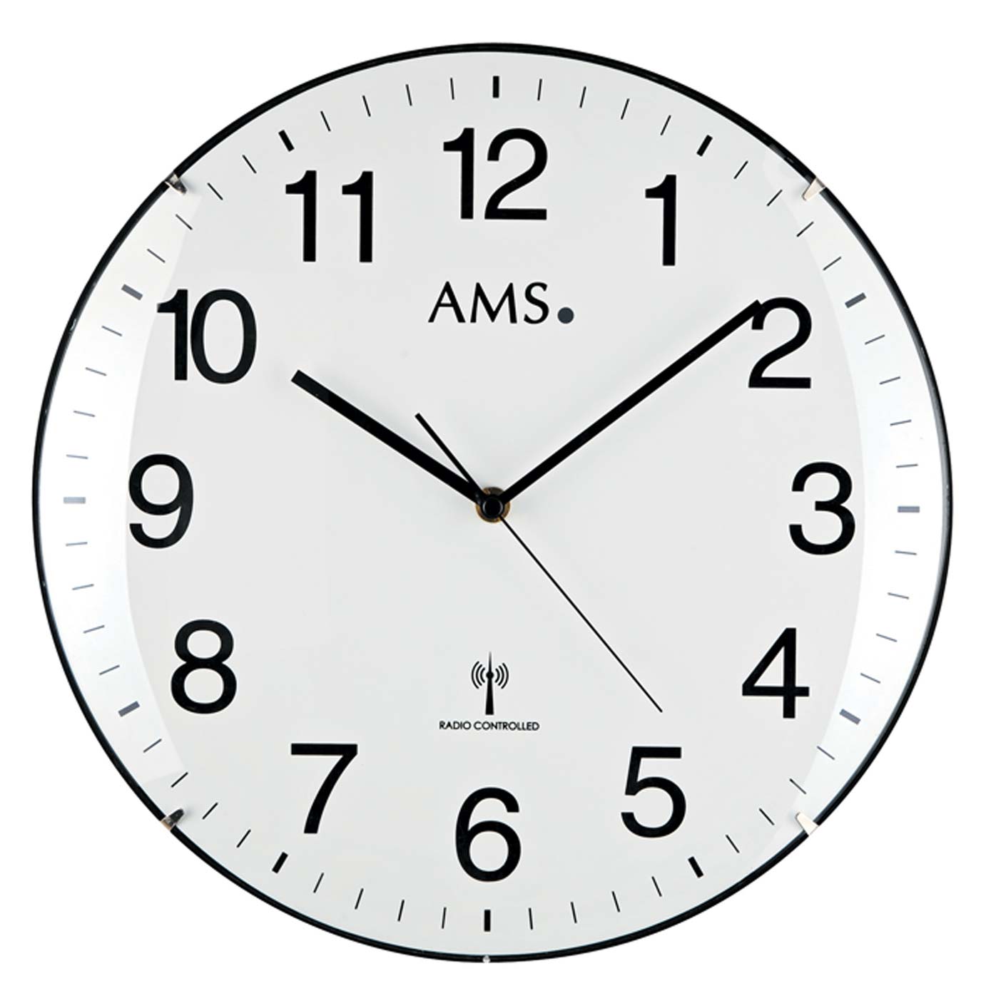 Funkwanduhr modern Gehäusedurchmesser 32 cm - AMS Modell: 5960