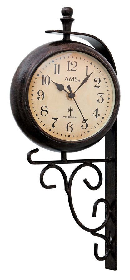 AMS Wall Clock 38x18x10 cm Metal • Radio-Controlled • Vintage