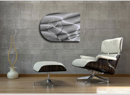 Dixtime Wanduhr 70x50x4 cm Aluminium • Geräuschloses Uhrwerk • Made in Germany