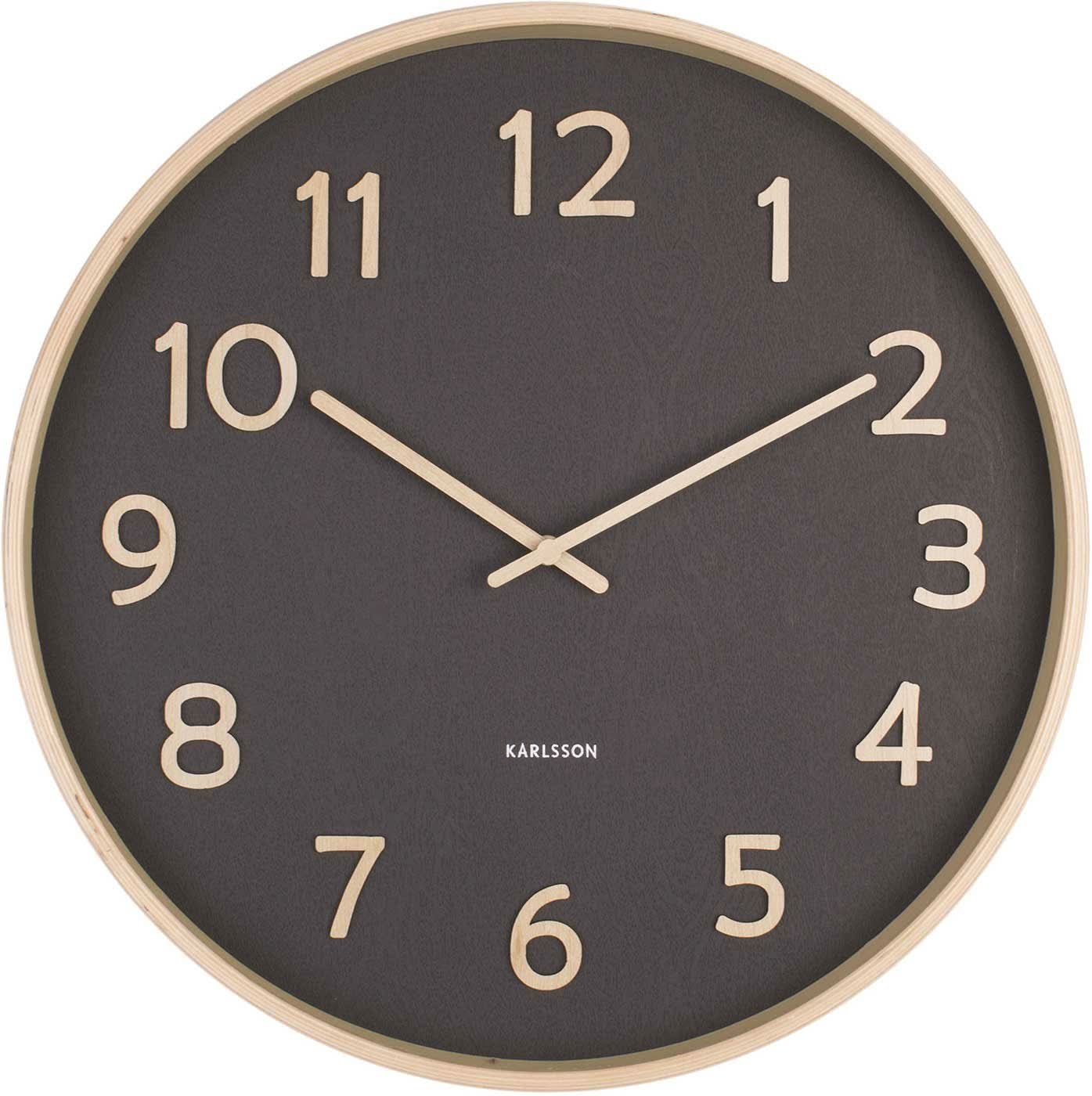 Karlsson Wanduhr 40x40x4,5 cm Holz • Modernes Design • Natürliche Optik