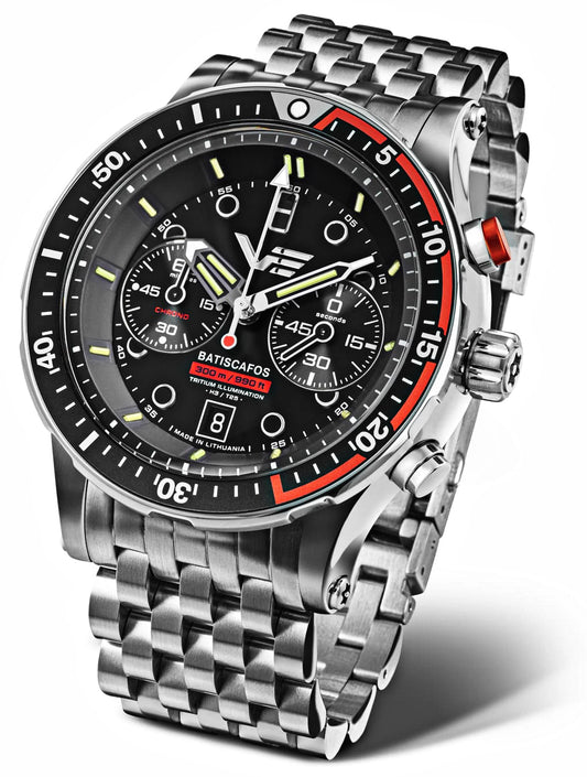 Vostok Europe Batiscafos 6S21-511A771 Herren Uhr • Präziser Quarz Chronograph • 30 Bar Wasserdicht & Tritium