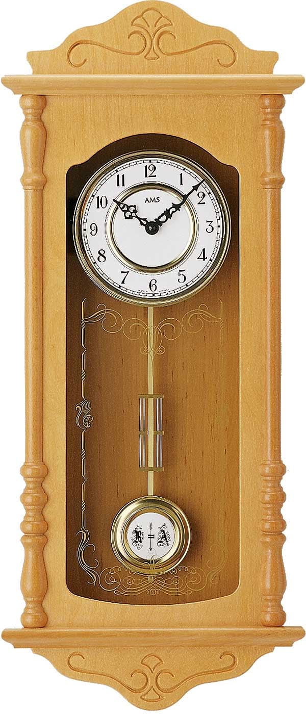 AMS Wall Clock 68x30x10 cm Wood • Westminster Chime • Pendulum Clock