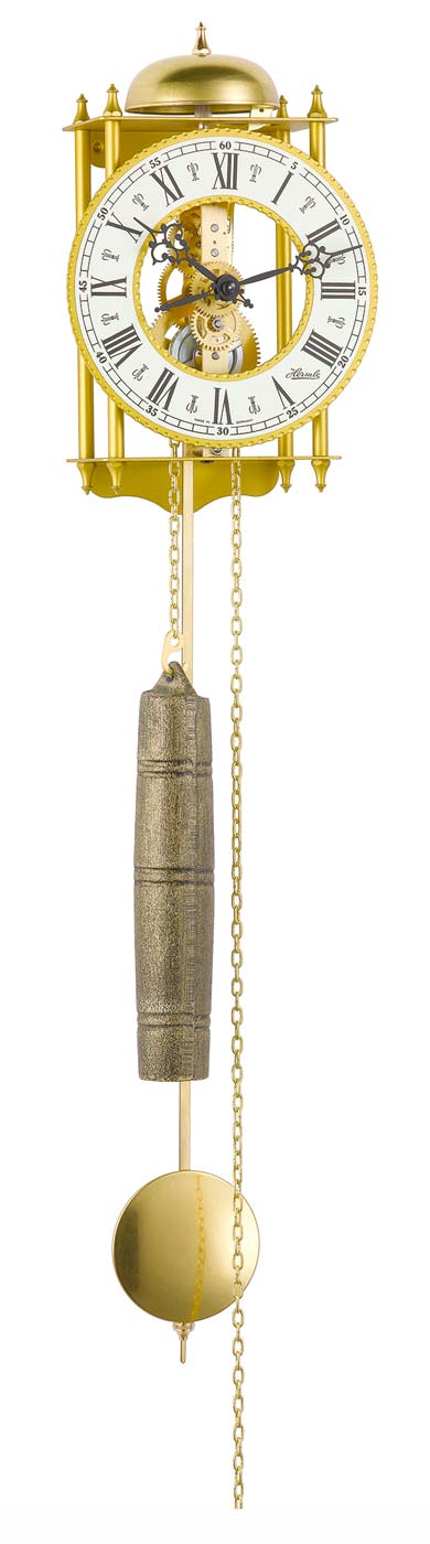 Hermle Wanduhr 62x15x10 cm Metall • 8-Tage-Gewichtswerk • Glockenschlag