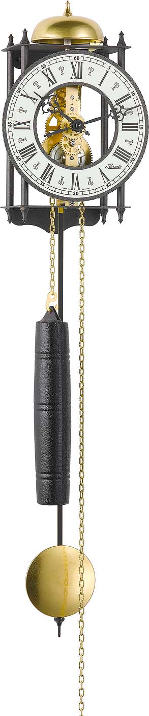 Hermle Wanduhr 62x15x10 cm Metall • Mechanisches Uhrwerk • Glockenschlag