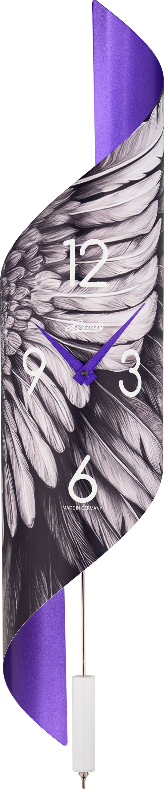 Hermle Wanduhr 67x15x16,5 cm Metall • Präzises Quarzuhrwerk • Elegantes Pendeldesign