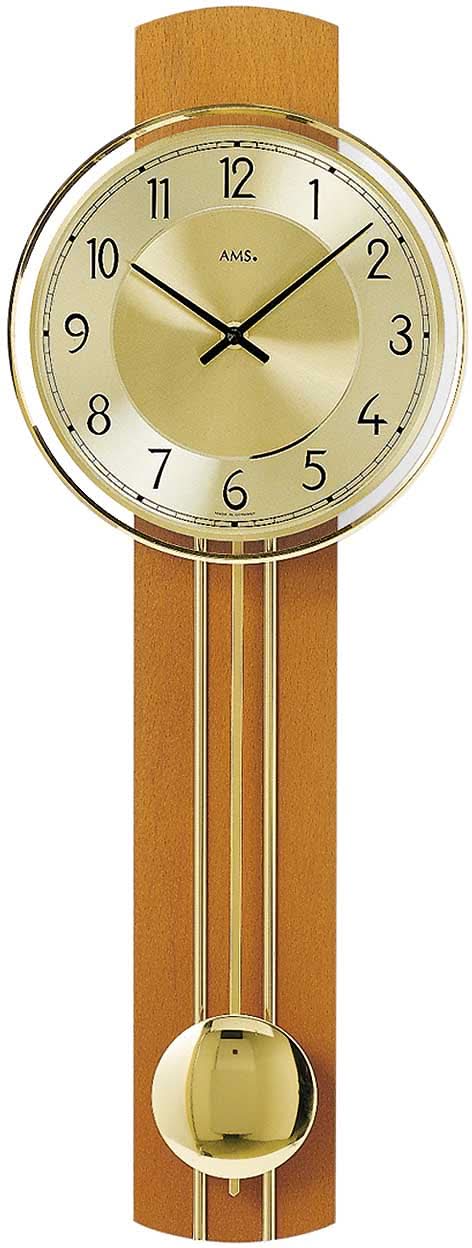 AMS Wall Clock 60x22x7 cm Wood • Precise Quartz Movement • Classic Design