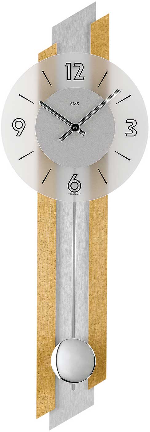 Pendeluhr modern 62 x 23 x 7 cm - AMS Modell: 7207/18