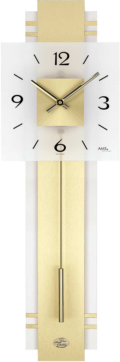 Wanduhr modern Zifferblatt aus Glas - AMS Modell: 7301