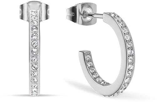 Kreolen aus Edelstahl mit Steinchen - Bering Jewelry Modell: 737-17-05