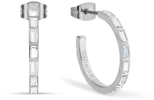 Kreolen aus Edelstahl mit Steinchen - Bering Jewelry Modell: 738-17-05