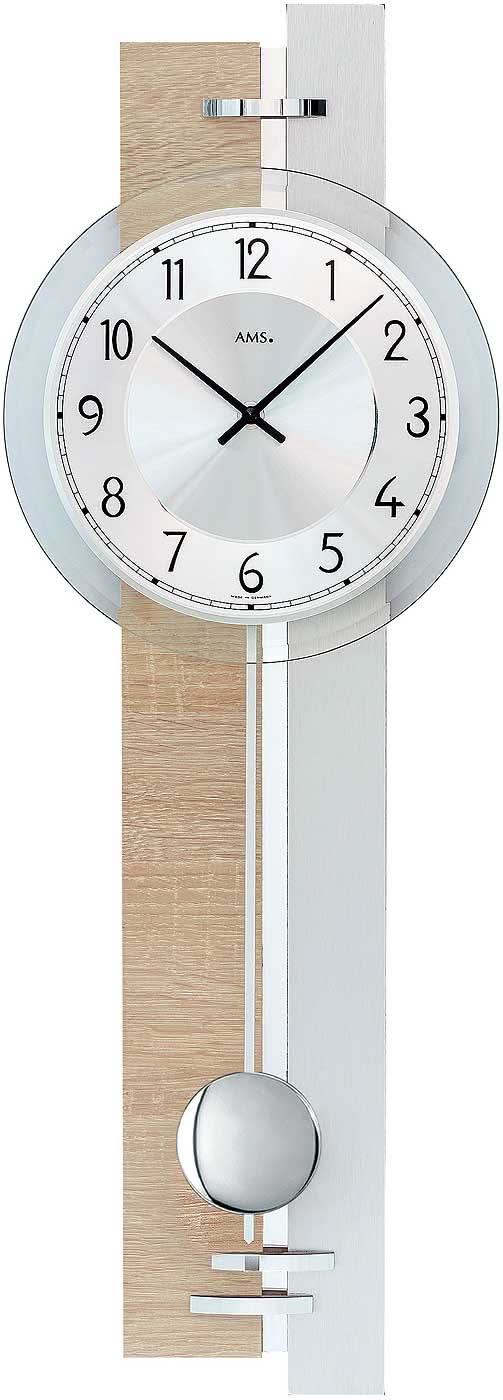 AMS Wall Clock 67x23x7 cm Wood • Modern Design • Precise Quartz Movement