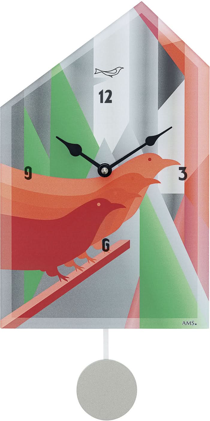 AMS Wall Clock 30x19x5 cm Acrylic • 12 Melodies • Modern Design
