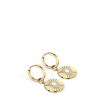 Ohrringe, gold glänzend mit Arktisblumen-Motiv - BERING Modell: 765-259-05