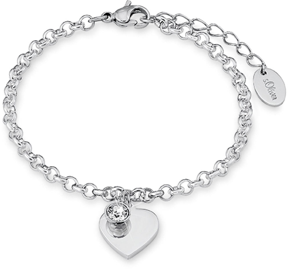 Bracelet with Heart Pendant - s.Oliver Jewelry Model: 9023998