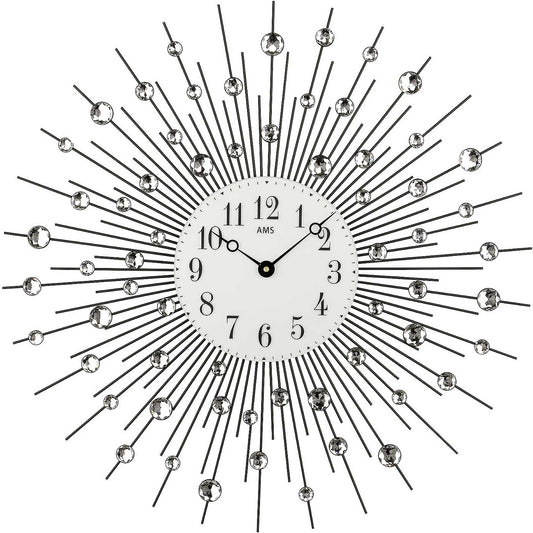AMS Wanduhr 60 cm Ø Metall • Lautloses Quarzwerk • Modernes Design