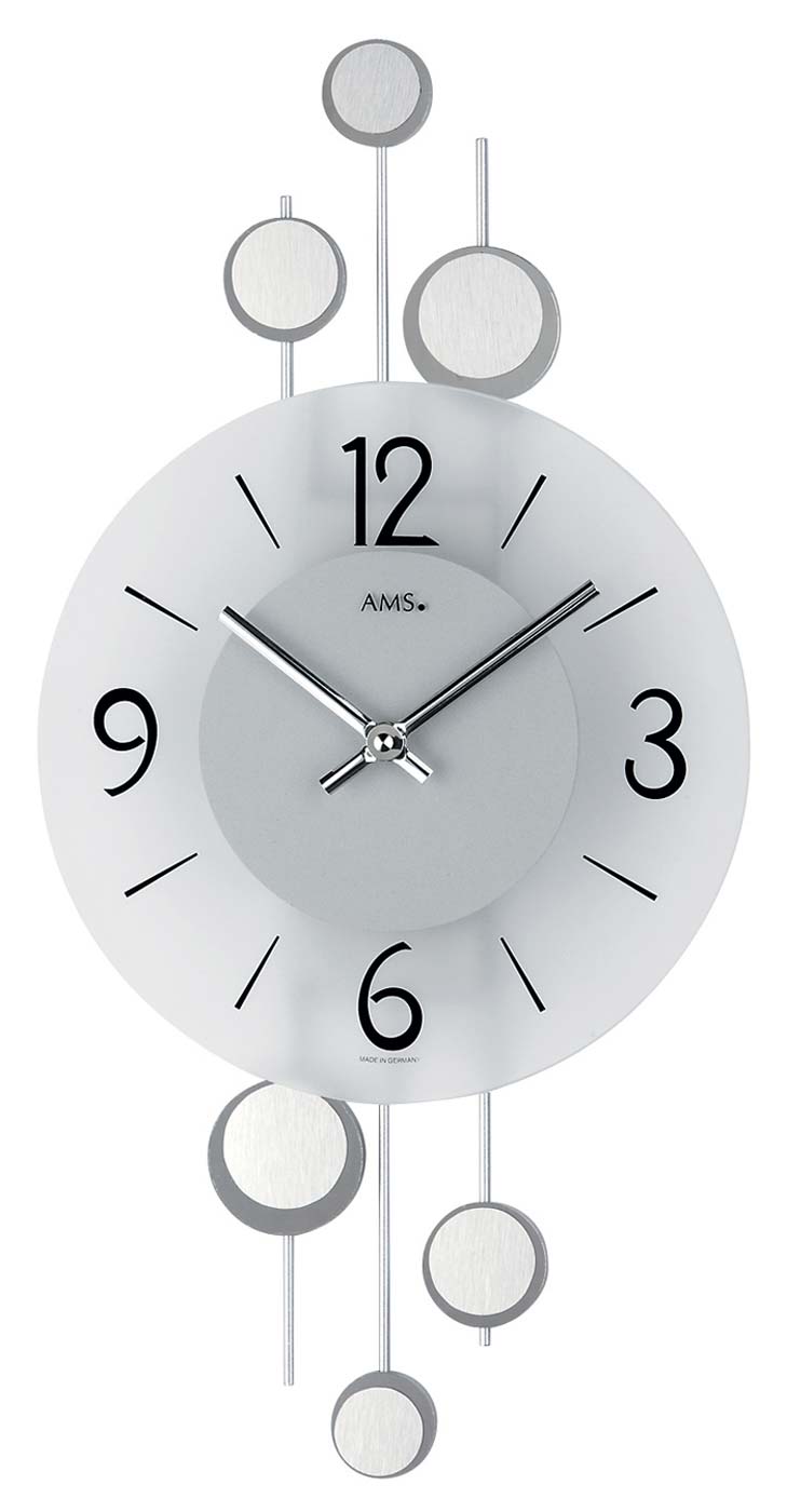 Wanduhr modern 23 x 47 x 5 cm - AMS Modell: 9388