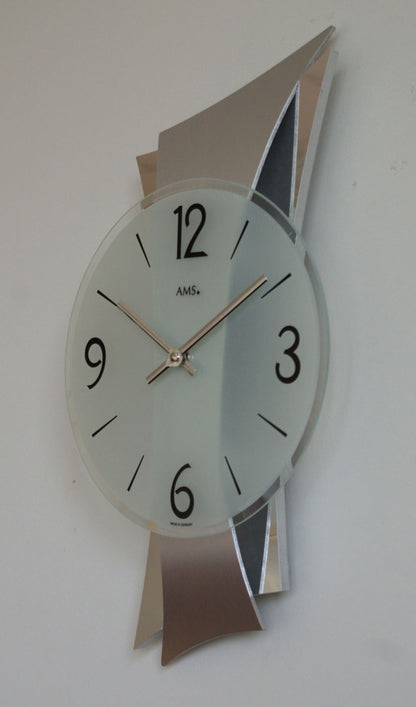 Wanduhr modern 23 x 43 x 6 cm - AMS Modell: 9398