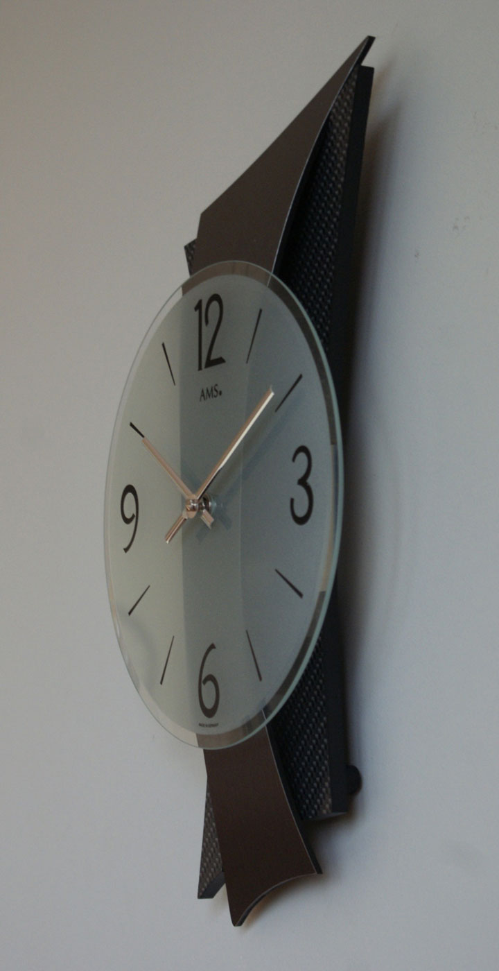 Wanduhr modern 23 x 43 x 6 cm - AMS Modell: 9400