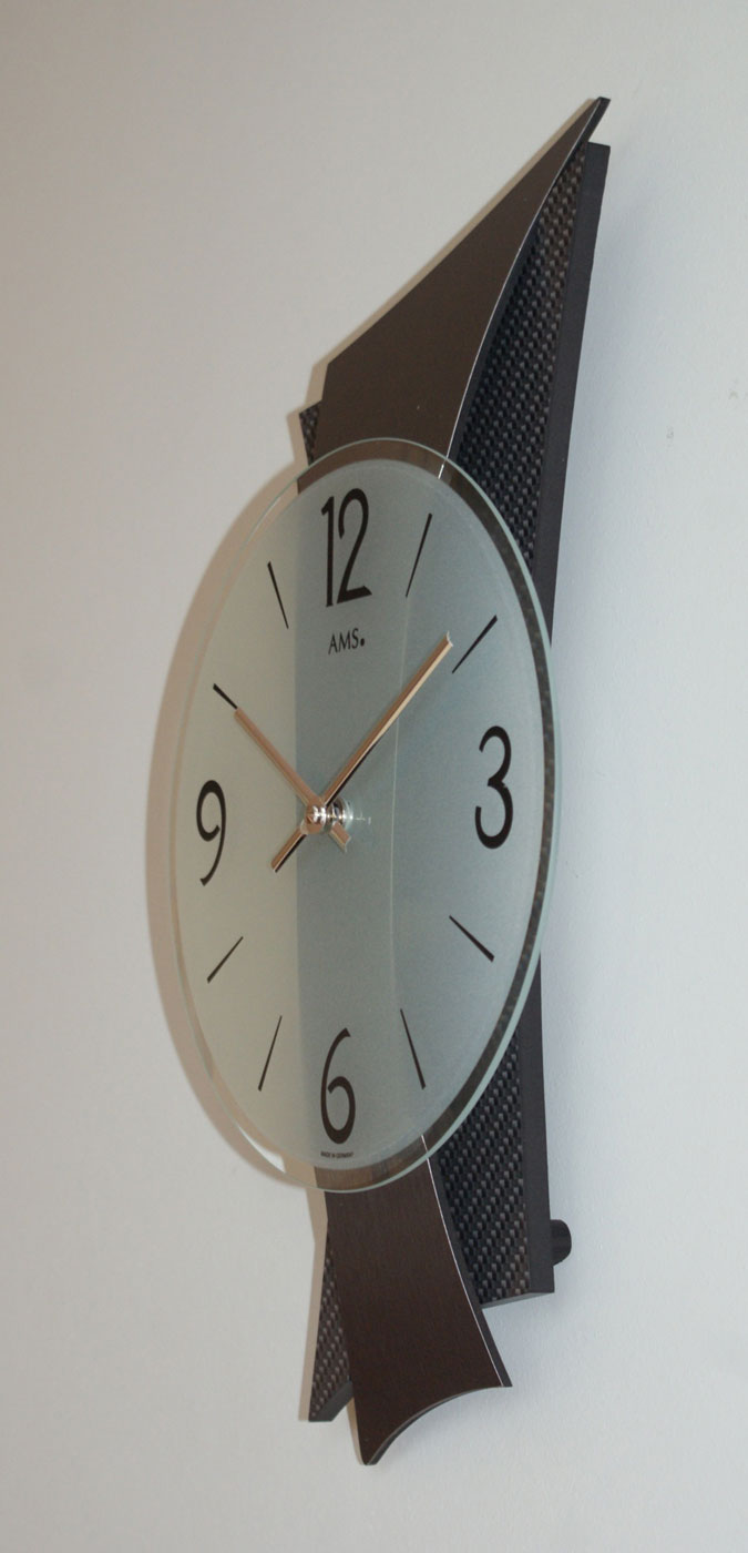 Wanduhr modern 23 x 43 x 6 cm - AMS Modell: 9400