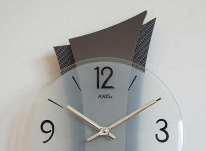 Wanduhr modern 23 x 43 x 6 cm - AMS Modell: 9400