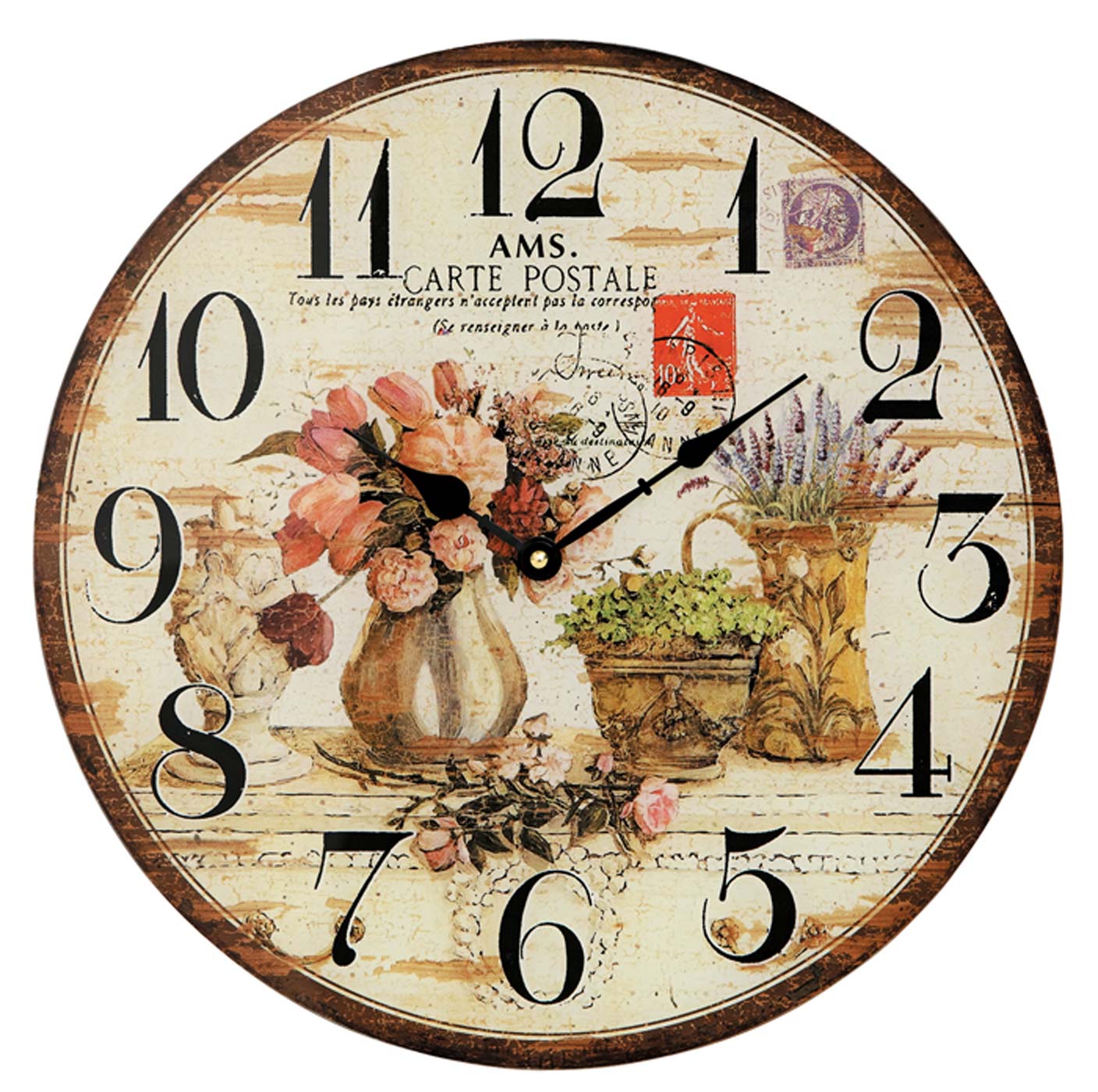 AMS Wall Clock 40x40x3 cm Glass • Modern Design • Precise Quartz Movement