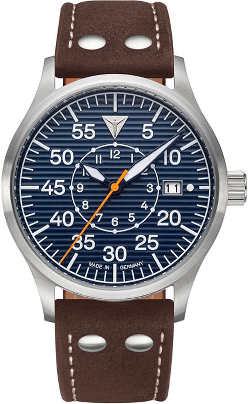 Junkers Model 9.52.01.01 Men's Watch • Automatic • Blue Corrugated Sheet Dial