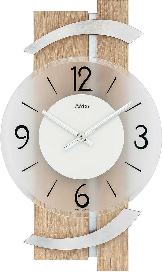 Wanduhr modern 40 cm x 23 cm x 6 cm - AMS Modell: 9546