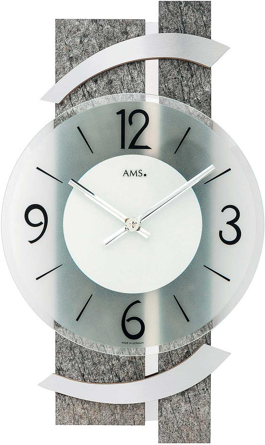 Wanduhr modern Holz 40 cm x 23 cm x 6 cm - AMS Modell: 9548