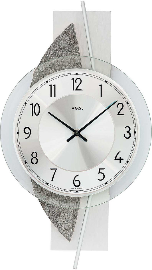 Wanduhr modern Holzgehäuse 42 cm x 23 cm x 6 cm - AMS Modell: 9552