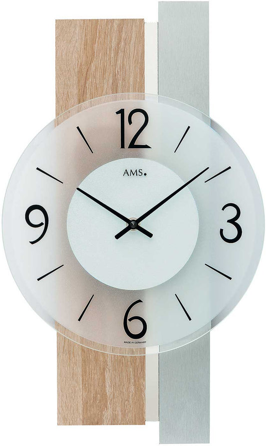 Wanduhr modern 40 cm x 23 cm x 6 cm - AMS Modell: 9554