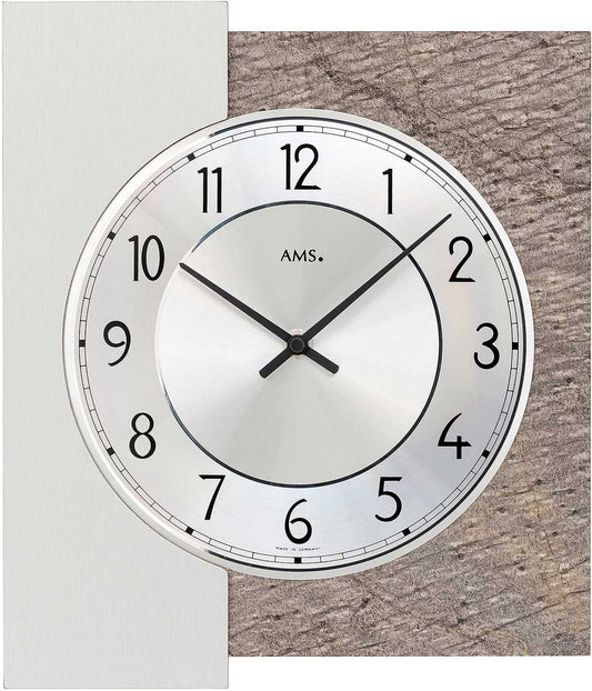 Wanduhr modern Holz 25 cm x 29 cm x 5 cm - AMS Modell: 9580