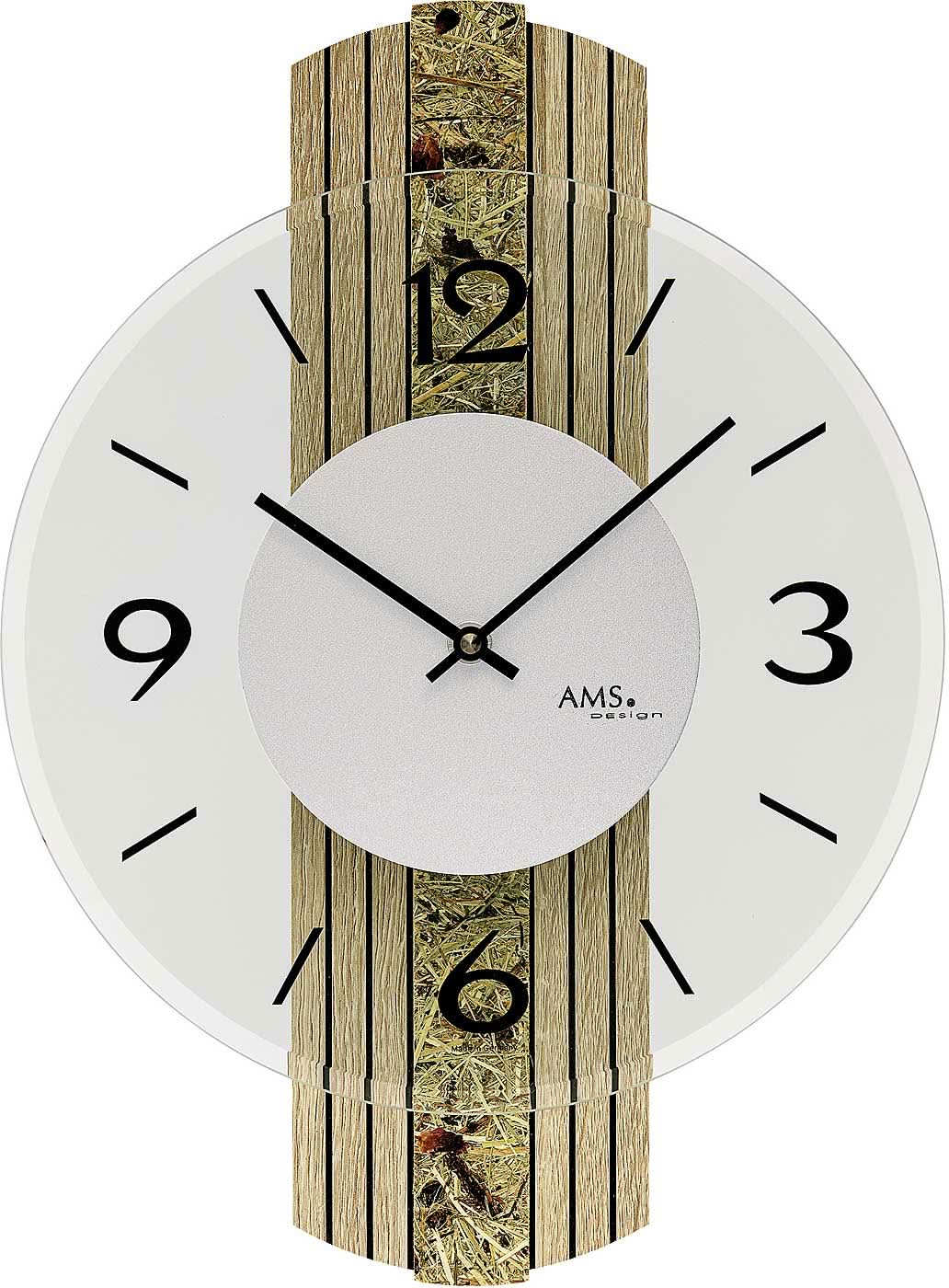 AMS Wall Clock 47x27x6 cm Wood • Quartz • Made in Germany