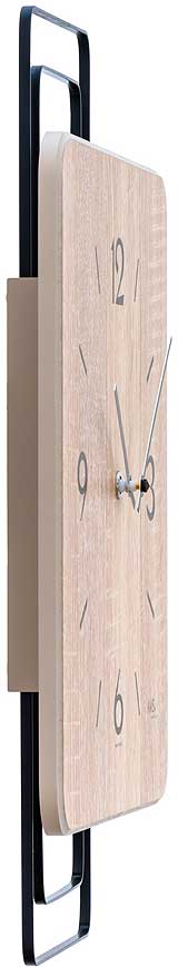 AMS Wanduhr 42x30x5 cm Holz • Quarz Uhrwerk • Modernes Design