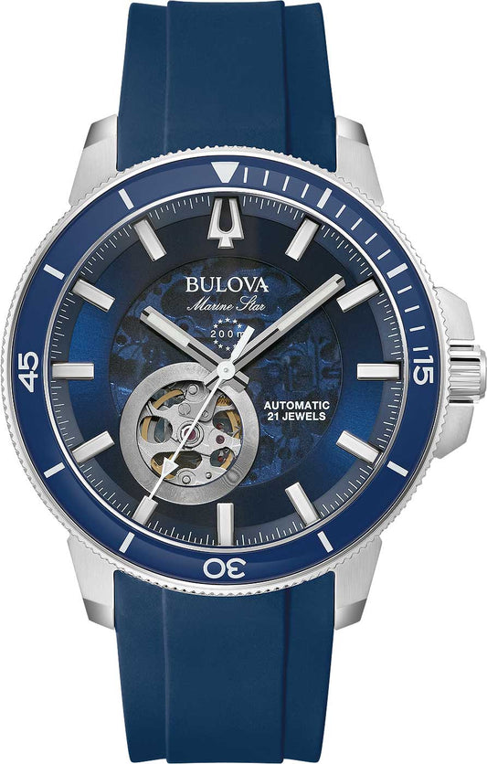 Bulova Marine Star 96A303 Herren Uhr • Automatik • Skelettiert
