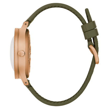 Bulova Herrenuhr Modell 98A324 mit gruenem Armband Zifferblatt Luenet