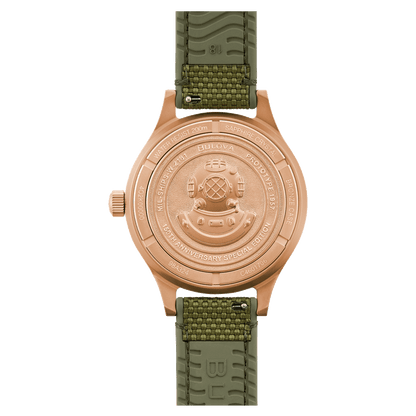 Bulova Herrenuhr Modell 98A324 mit gruenem Armband Zifferblatt Luenet