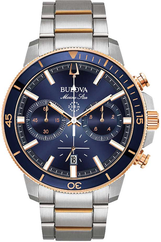 Bulova Marine Star 98B301 Herren Uhr • Chronograph • 200m Wasserdicht • Quarz