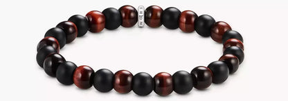 Herrenarmband, Obsidian und Tigerauge Schwarz-Rot - THOMAS SABO Modell: A2196-806-7-VG