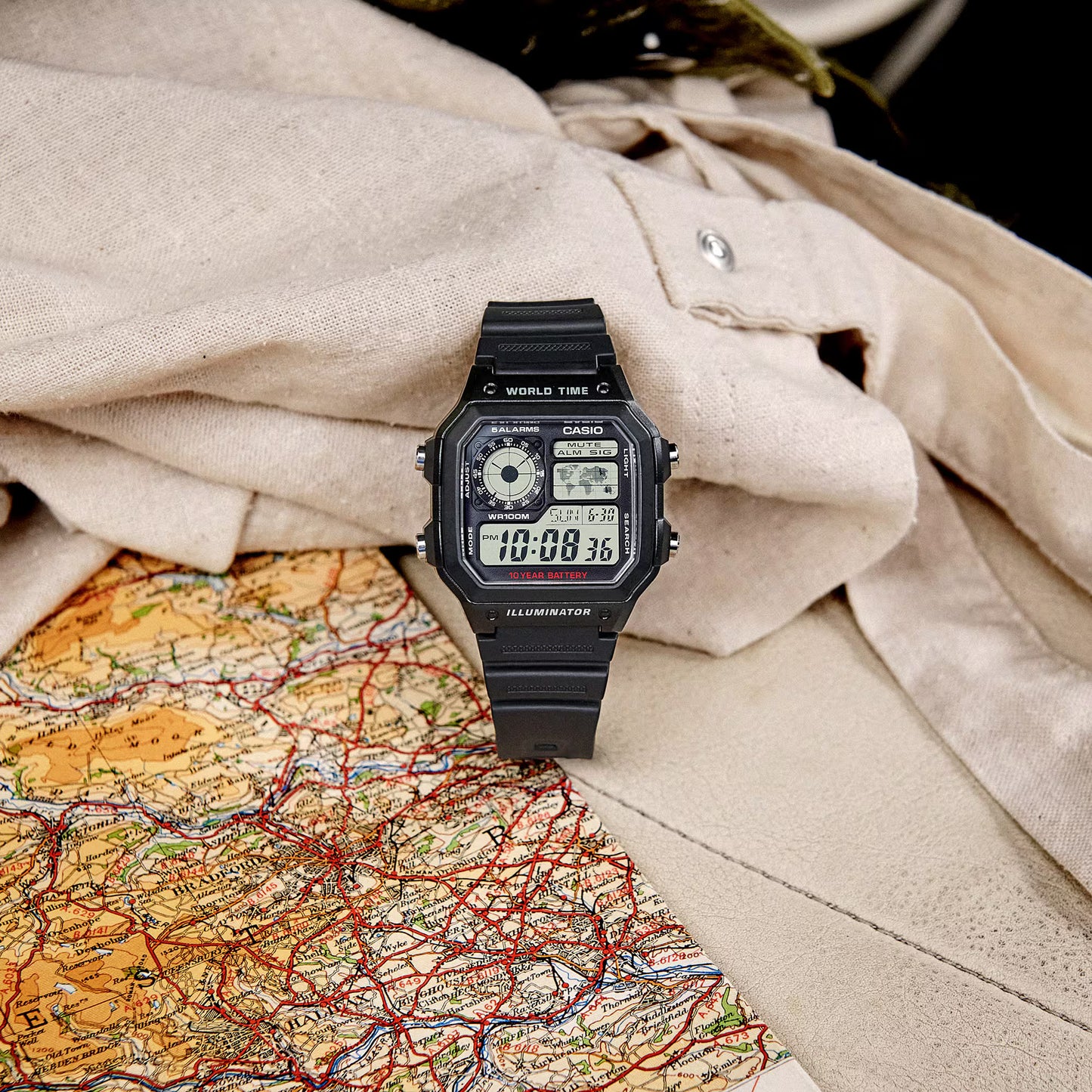 Casio Collection AE-1200WH-1AVEF Herrenuhr • Smarte Weltzeit • 10 Jahre Batterie