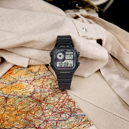 Casio Collection AE-1200WH-1AVEF Herrenuhr • Smarte Weltzeit • 10 Jahre Batterie